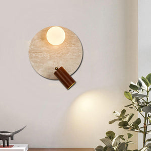 Japanese Wabi-Sabi Yellow Cave Stone Wall Lamp – Modern LED Bedside Light for Bedroom, Hallway, or Living Room Decor