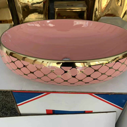 Lavabo rose, contenant de salle de bain, évier décoratif
