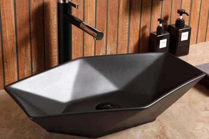 Rectangular Black Matte Undermount Lavatory Wash Basin Porcelain