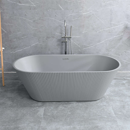 Customized Size Matt Grey Portable Bathroom Free Standing Deep Soaking Showers Acrylic Bathtub