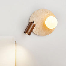 Load image into Gallery viewer, Japanese Wabi-Sabi Yellow Cave Stone Wall Lamp – Modern LED Bedside Light for Bedroom, Hallway, or Living Room Decor
