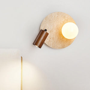 Japanese Wabi-Sabi Yellow Cave Stone Wall Lamp – Modern LED Bedside Light for Bedroom, Hallway, or Living Room Decor