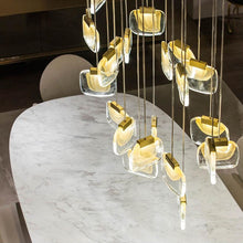 Load image into Gallery viewer, Professional Custom Gold LED Chandelier – Modern Luxury Lighting for Hotels, Villas, Dining &amp; Living Rooms
