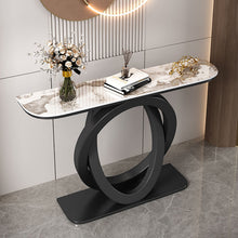 Load image into Gallery viewer, Light Luxury Rock Slab Entrance Counter Italian Style Semi-circular Entrance Cabinet Modern Minimalist Rock Slab Entrance Table
