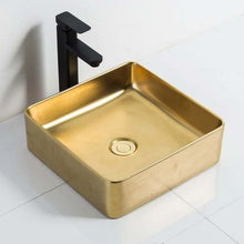 Load image into Gallery viewer, Modern Style  Hand Wash Gold Ceramic Basin
