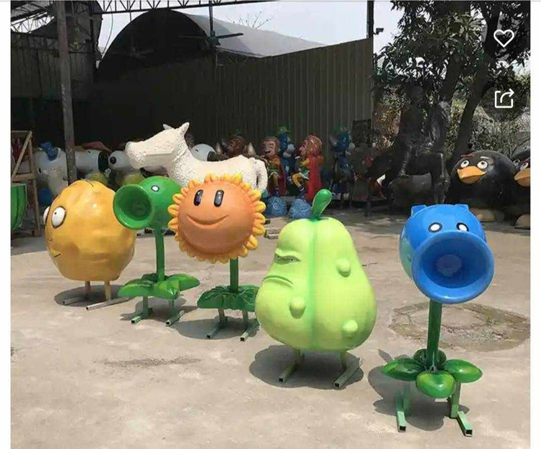 Fiber Glass Plants VS Zombies Garden Sculpture