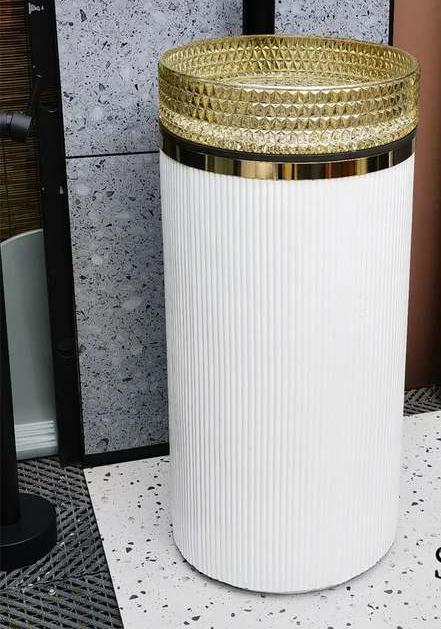 Gold Color Art Wash Hand Basin Tempered Glass Pedestal Stand Alone