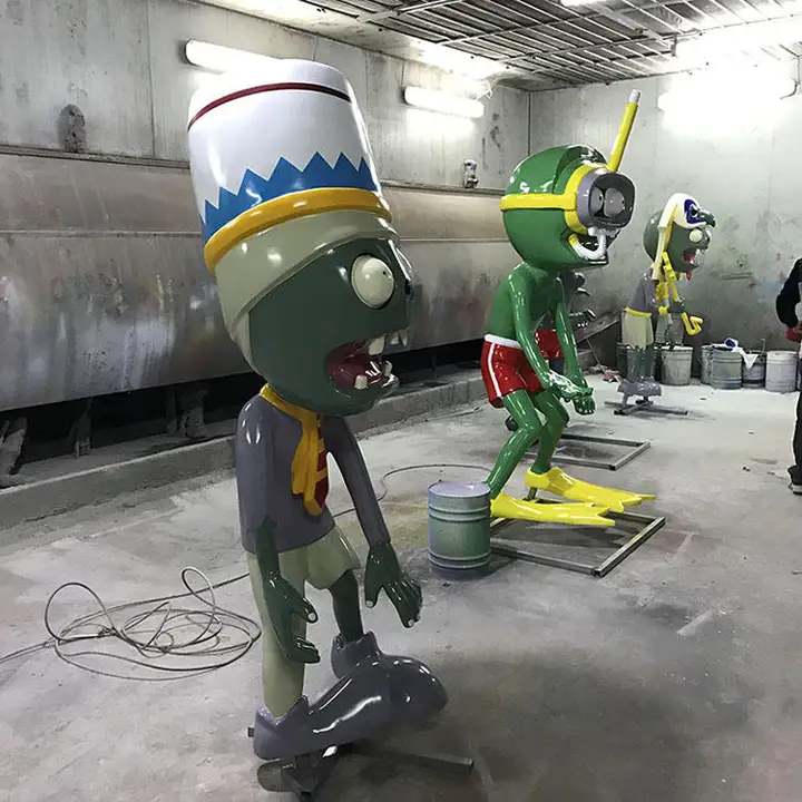 Fiber Glass Plants VS Zombies Garden Sculpture