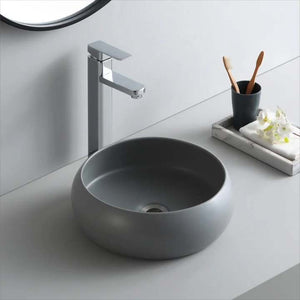 Modern Art Grey Round Wash Basin Round Counter Top