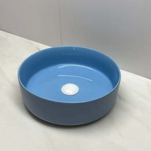 Load image into Gallery viewer, Bathroom Porcelain Above Counter Blue Color Glazed Hand Washing Basin
