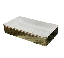 Load image into Gallery viewer, Gold Porcelain Wash Basin Bathroom Ceramic Handmade Art Sink
