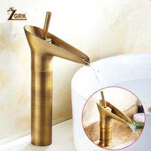 Load image into Gallery viewer, Basin Faucet Antique Style Waterfall Bathroom Faucet Hot and Cold
