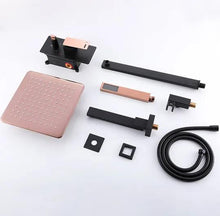 Load image into Gallery viewer, Black Rose Gold Bathroom Shower System Rainfall Shower Combo Set Bathroom Shower Faucets
