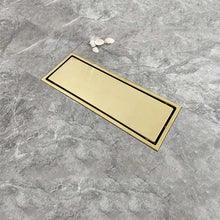 Load image into Gallery viewer, Gold Floor Rectangular Drainer Stainless Steel 30x10cm
