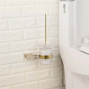 Brushed Gold Toilet Brushed Holder Bathroom Accessories Set