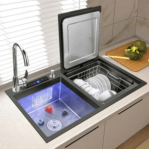 Home European Standard Built-in Kitchen 8 Sets of Tableware Automatic Countertop Dishwasher Smart Kitchen Sink