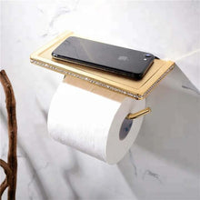 Charger l&#39;image dans la galerie, Crystal Wall Mounted Toilet Paper Holder Bathroom Fixture Roll
