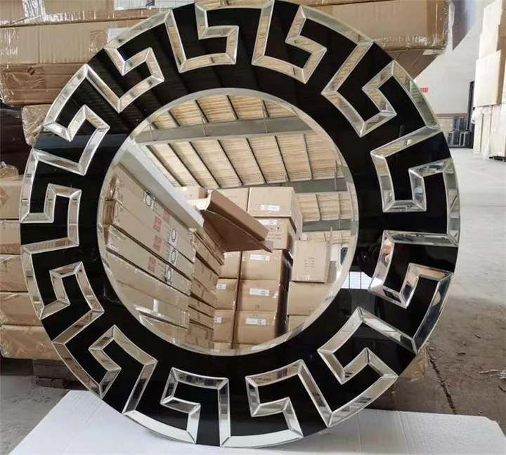 Sun Shaped Mosaic Round Wall Mirror