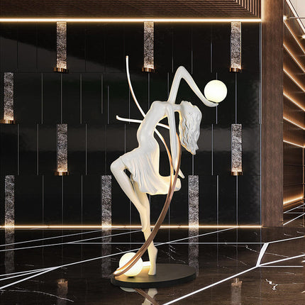 Luxury Hotel Dance Goddess Sculpture LED Floor Lamp Modern Minimalist Creative Standing Light for Living Room Corner Decoration