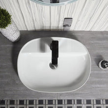 Load image into Gallery viewer, Modern White Ceramic Oval Washbasin Small Size Counter Top Sanitary Wares for Villa Apartment Single Hole Faucet
