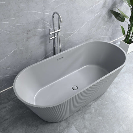 Customized Size Matt Grey Portable Bathroom Free Standing Deep Soaking Showers Acrylic Bathtub