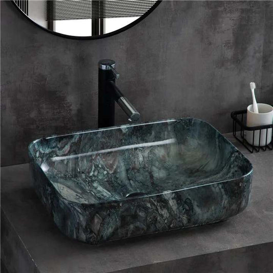 Marble Pattern Wash Basin Sink Countertop Porcelain