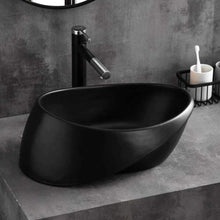 Load image into Gallery viewer, Oval Bathroom Vessel Matt Black Hand Wash Basin
