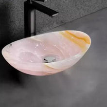 Load image into Gallery viewer, Pink Onyx Marble Wash Sink Basin Luxury Modern Style
