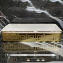 Lade das Bild in den Galerie-Viewer, Luxury Modern Style White and Gold Rectangular Basin
