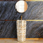 White and Gold Stand Alone Luxury Modern Style Gold Pattern Pedestal Sink Bathroom Accessories