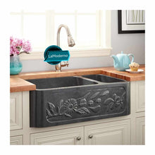 Загрузить изображение в средство просмотра галереи, Egyptian Apron Kitchen Sink  Double Natural Marble Stone Handcrafted
