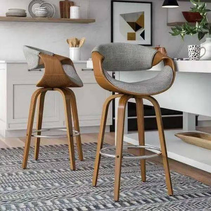 New Modern Industrial Dining Kitchen Cafe Chairs Backrest Restaurant Industrial Bar Wood Stool