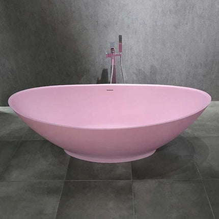 Pink Soaking Bath Tub Solid Surface Stone Resin Freestanding Bathtub