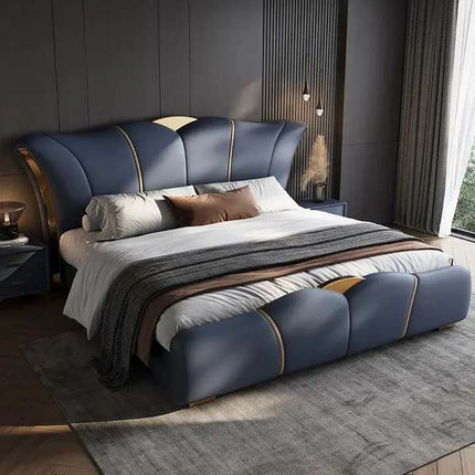 Upholstered Beds Modern Queen/King Bedframe Leather Bed Light Luxury Soft Bed Bedroom