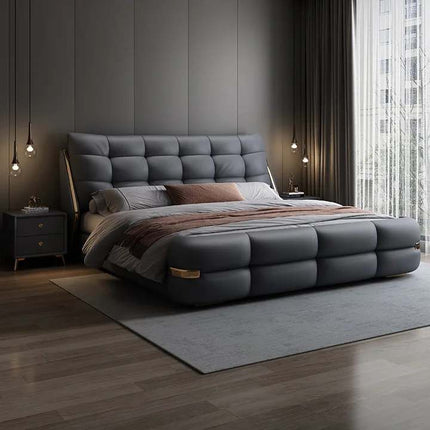 Modern Hotel Bedframe Italian Tufted Headboard King Platform With Storage Bed Frame Bedroom Furniture Bed Customize color