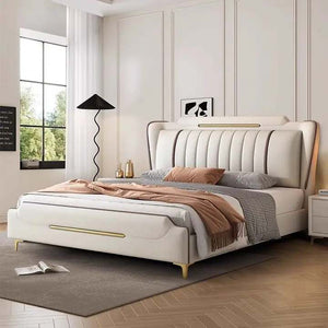 King size bed frame Modern Solid Wooden Bedroom Set with Storage Cabinet Soft Beds for Bedroom Furniture Factory Direct