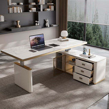 Cargar imagen en el visor de la galería, Modern Small Luxury Marble Boss Office Desk With Chairs Accessories Furniture Set L Shape Office Desks
