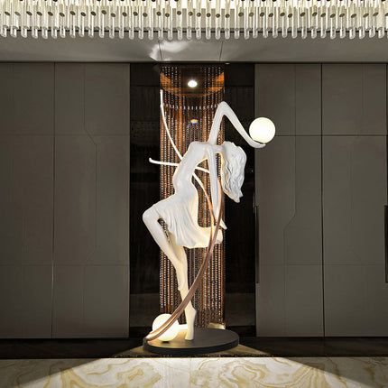 Luxury Hotel Dance Goddess Sculpture LED Floor Lamp Modern Minimalist Creative Standing Light for Living Room Corner Decoration