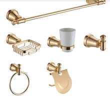Load image into Gallery viewer, 6 Pieces Luxury Gold Design Aluminum Wall Mounted Bathroom Accessories Set
