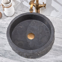 Загрузить изображение в средство просмотра галереи, Modern Italian Grey Marble Kitchen Sink – Cylindrical Single Bowl Apron Front Natural Stone Wash Basin
