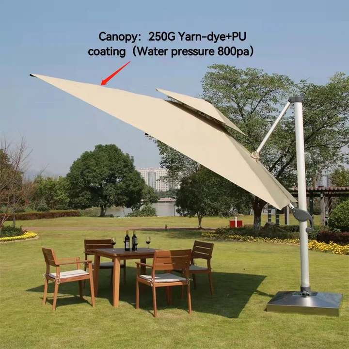 Garden Sunshade Cantilever Led Umbrella Outdoor Solar Led Lighting Parasol Patio Umbrellas