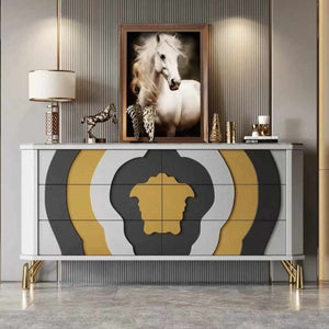 Stainless Steel Medusa Versace Rectangular Console Table