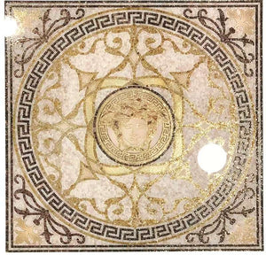 Gold and Black Glossy Square Medusa Versace Tiles