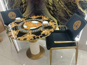 Black and Gold Round Versace Coffee Table