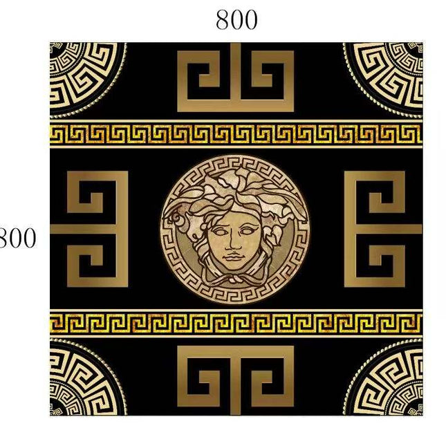 Black and Gold Elegant Versace Medusa Tiles
