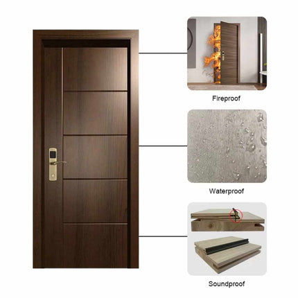 High-Quality Multi-Layered Wooden Door with Fireproof, Waterproof, and Soundproof Features for Enhanced Safety, Durability, and Noise Reduction