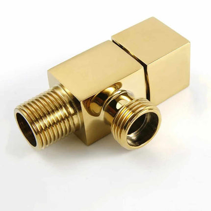 Brushed Gold B Glossy Finish Square Single Angle Valves Made of Pure Brass Switch Valve for Bathroom Accessories Perfect for Toilet and Bath Fixtures in Color Brushed Gold B Glossy