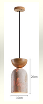 Pendant Light Cavity-Stone Bedroom Chandelier with Wood for Kitchen Island, Bar, and Dining Room – Middle Sized