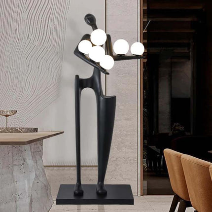 High Quality Resin Art Deco LED Floor Lamp Designer Sculpture Light for Living Room, Hotel Lobby, and Exhibition Hall Decoration