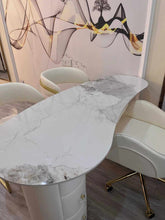Cargar imagen en el visor de la galería, Luxury Irregular-Shaped Rock Slab Office Computer Desk Adjustable Study Reception Desk Chairs
